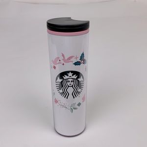 Starbucks Tumbler beverage cup Pink white black Christmas Screw lid
